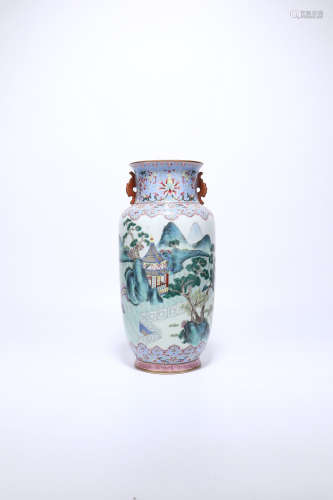 chinese famille rose porcelain sleeve vase