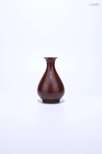 chinese red glazed porcelain pear shape vase