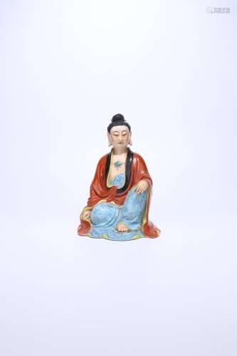chinese famille rose porcelain guanyin figurine