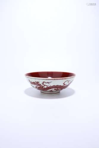 chinese underglaze red porcelain bowl