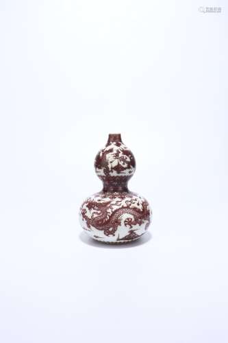 chinese underglaze red porcelain double gourd vase
