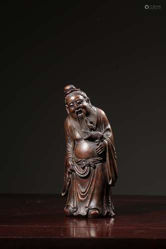 chinese bamboo carving of figure