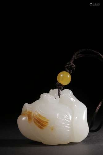 old collection chinese xinjiang hetian jade goose ornament