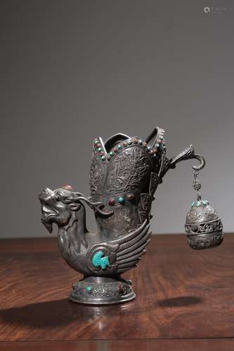 oversea backflow chinese silver incense burner