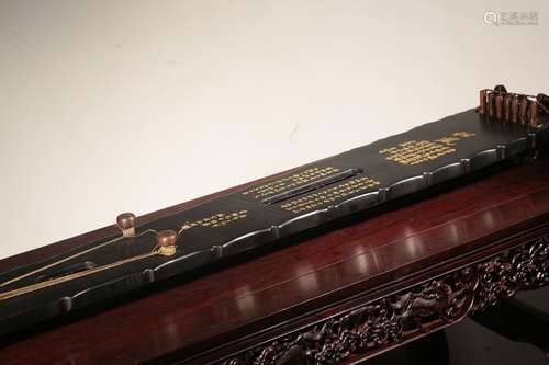 chinese black lacquered tongmu wood guqin instrument