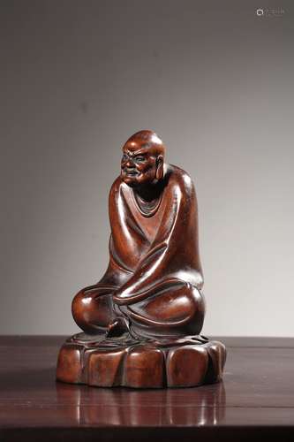 chinese boxwood figure of arhat