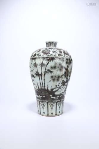 chinese underglaze red porcelain meiping