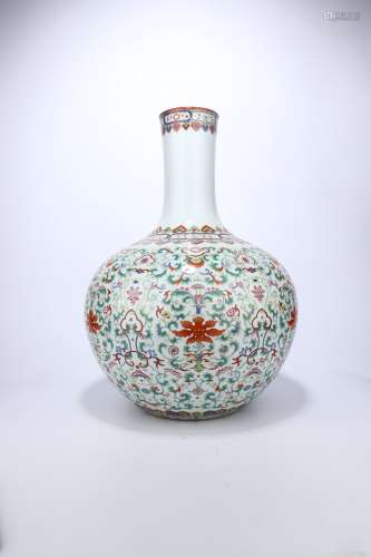 chinese famille rose porcelain globular vase