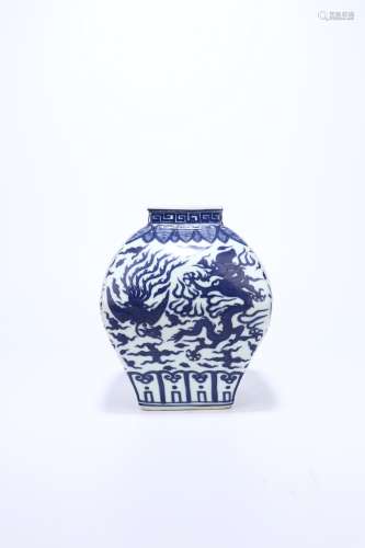 chinese blue and white porcelain square jar