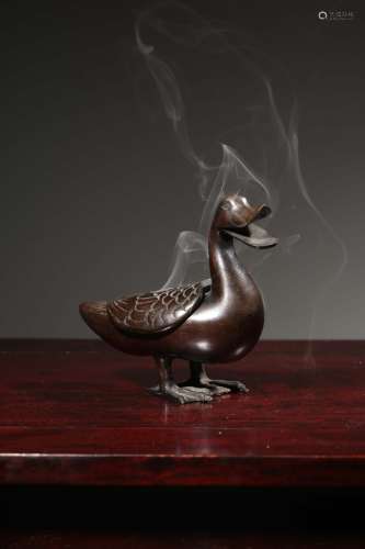 chinese bronze duck-form censer