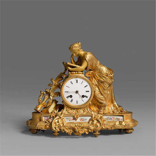 A GILT BRONZE BRACKET CLOCK