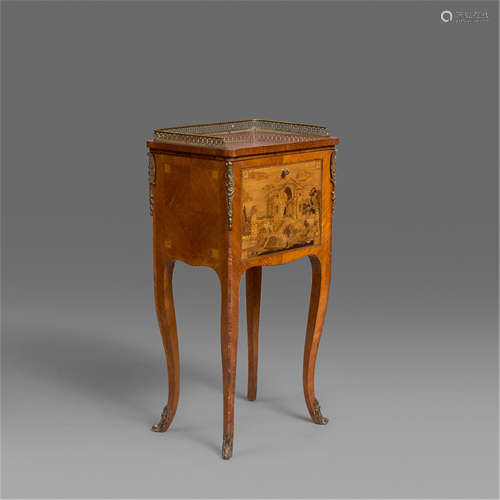 A GILT BRONZE DEOCRATED HARDWOOD KITCHEN TABLE