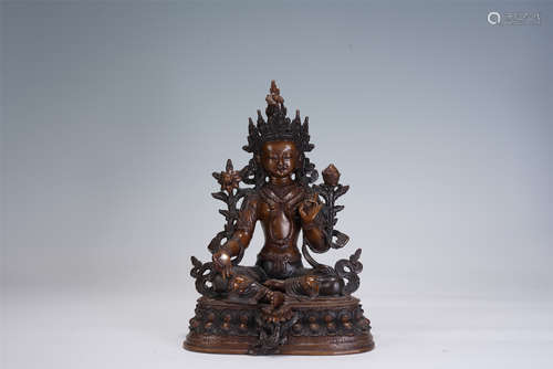 A CHINESE BRONZE FIGURE OF BUDDHA SAKYAMUNI