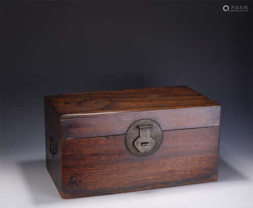 A CHINESE CARVED HARDWOOD BOOK BOX