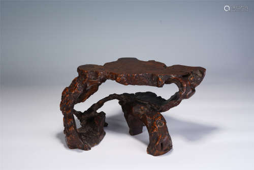 A CHINESE CARVED HARDWOOD FREE-FORM DECORATION