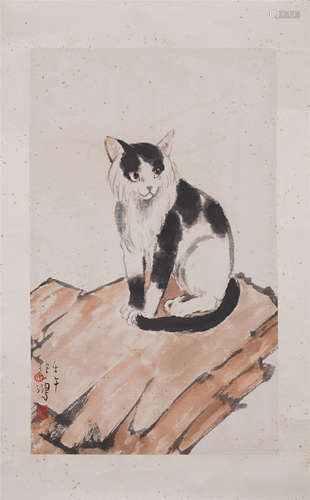 A CHINESE PAINTING OF CAT