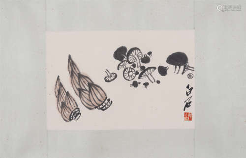 A CHINESE PAINTING OF VEGETABLES