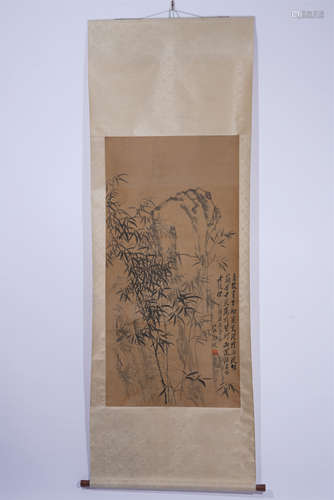 A CHINESE HANGING SCROLL PAINTING OF BAMBOOS