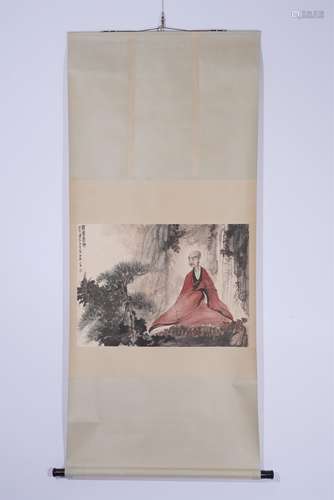 A CHINESE HANGING SCROLL PAINTING OF BUDDHIST LUOHAN