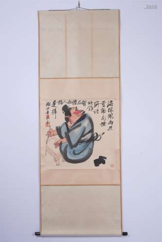 A CHINESE HANGING SCROLL PAINTING OF FIGURE