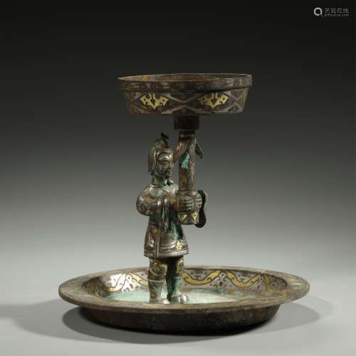 ANCIENT CHINESE GOLD AND SILVER-INLAID 