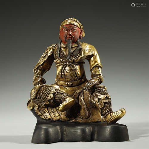 CHINESE QING DYNASTY GILT-BRONZE BUDDHA STATUE