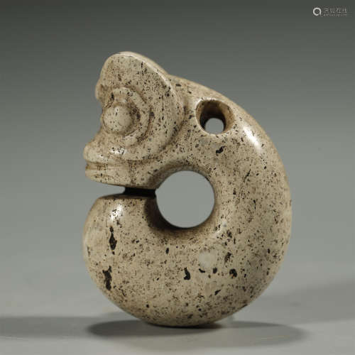 ANCIENT CHINESE,JADE 'PIG DRAGON' CARVING NEOLITHIC PERIOD