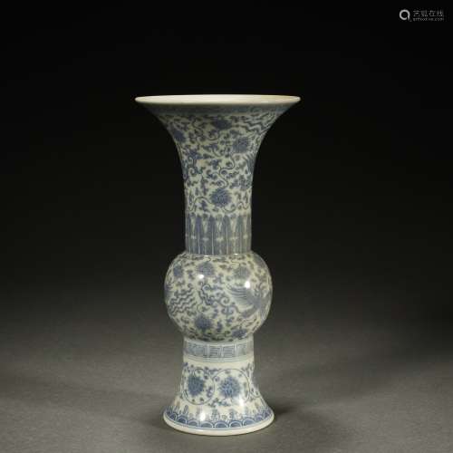 ANCIENT CHINESE,BLUE AND WHITE VASE