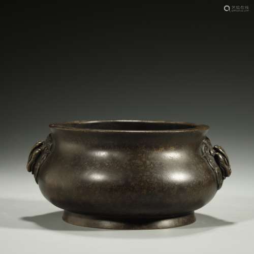 CHINESE QING DYNASTY,BRONZE CENSER