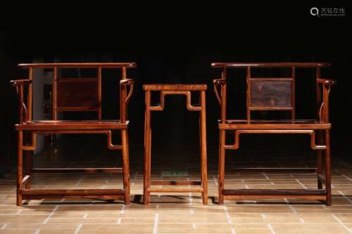 ANCIENT CHINESE,A SET OF HUANGHUALI CHAIRS