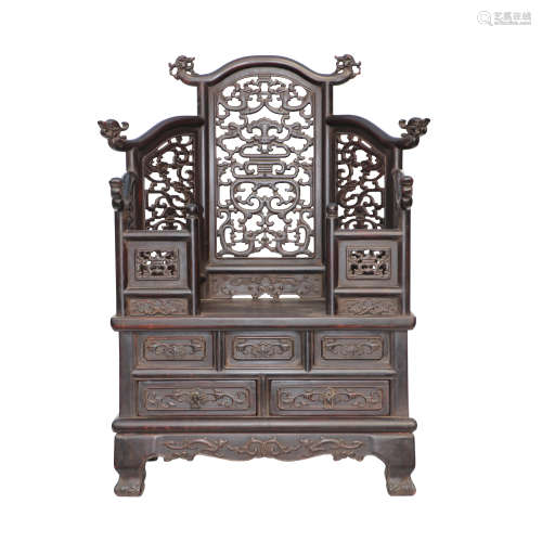 A CHINESE CARVING HARDWOOD DRESSING TABLE