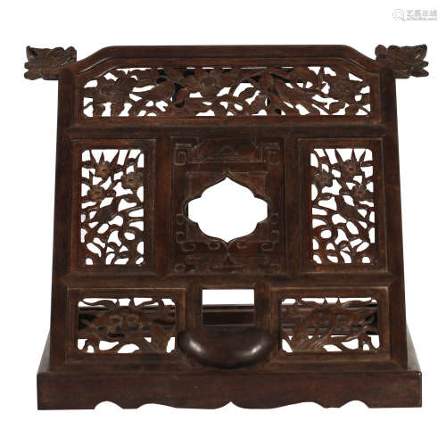 A CHINESE CARVING HARDWOOD MIRROR STAND