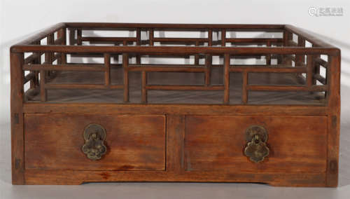 A CHINESE CARVING HARDWOOD TRAY