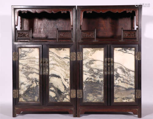 A PAIR OF CHINESE CARVING HARDWOOD CABINETS
