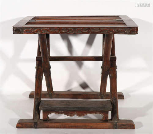 A CHINESE CARVING HARDWOOD STOOL