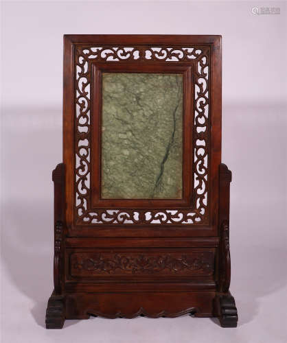 A CHINESE CARVING HARDWOOD TABLE SCREEN