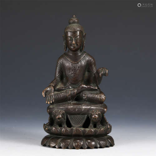 A CHINESE BRONZE FIGURE OF BUDDHA