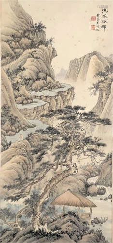 A CHINESE PAINTING OF MOUNTAINS VIEWS