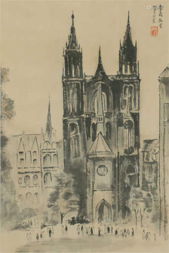 A CHINESE PAINTING OF CHURCH