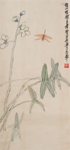 A CHINESE PAINTING OF FLOWERS