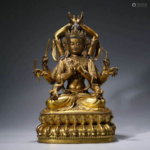 A Gild Bronze Buddha Statue