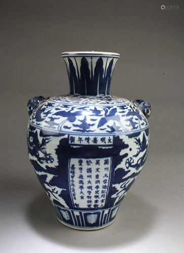 Chinese Blue & White Porcelain Vase