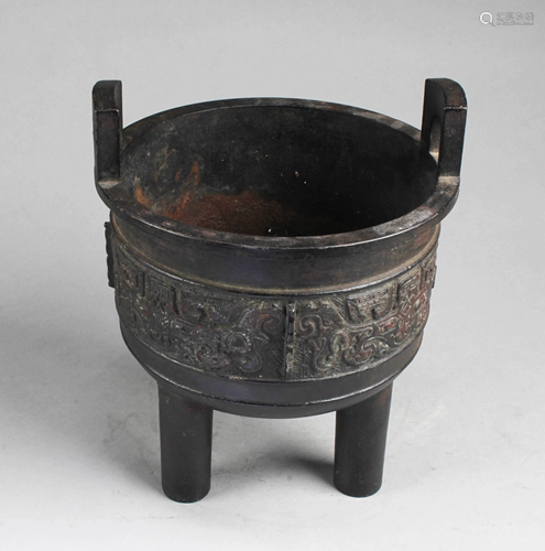 A Bronze Tripod Censer