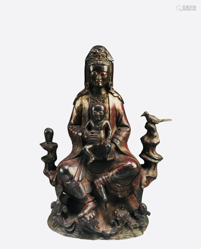 A Bronze Guanyin Statue