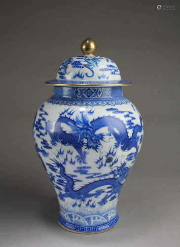 Chinese Blue & White Porcelain Jar