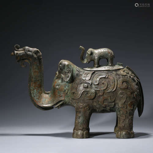 A Bronze Elephant Shaped Incense Burner