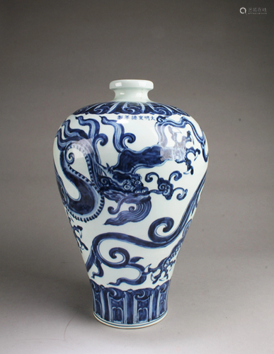 Chinese Blue & White Meiping Vase