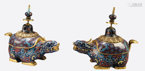 A Pair of Cloisonne Candle Holders