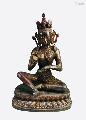 Chinese Gilt Bronze Bodhisattva Statue