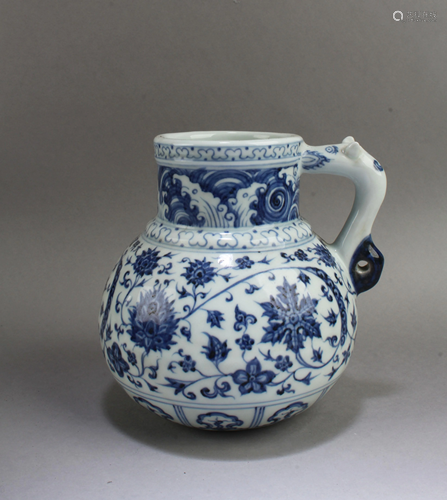 Chinese Blue & White Porcelain Ewer